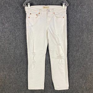 Gap 1969 Jeans Women's Size 26 Slim Crop White Cotton Blend Adults